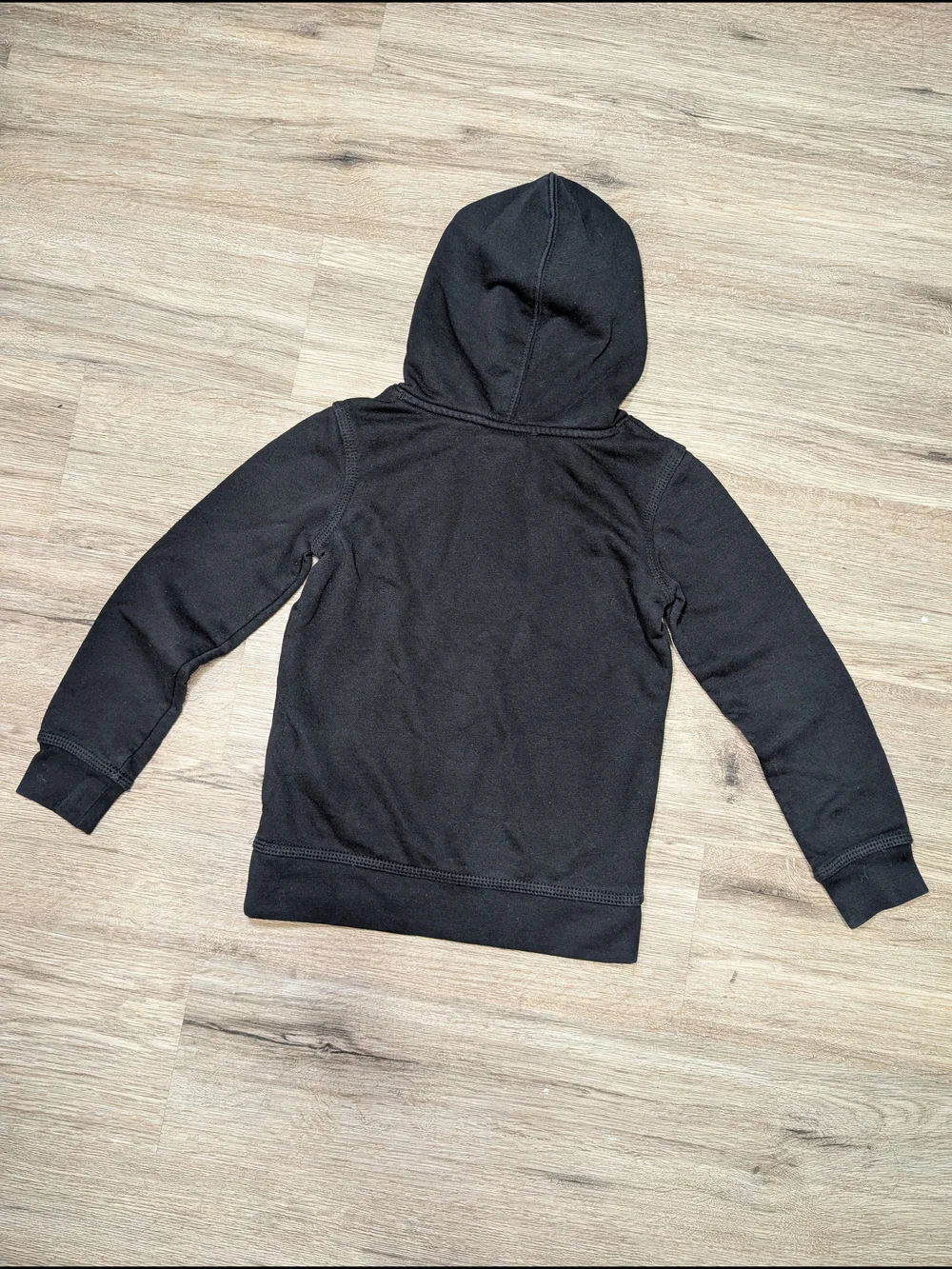 Nike Kids Small Black Pullover Hoodie with Large White Swoosh